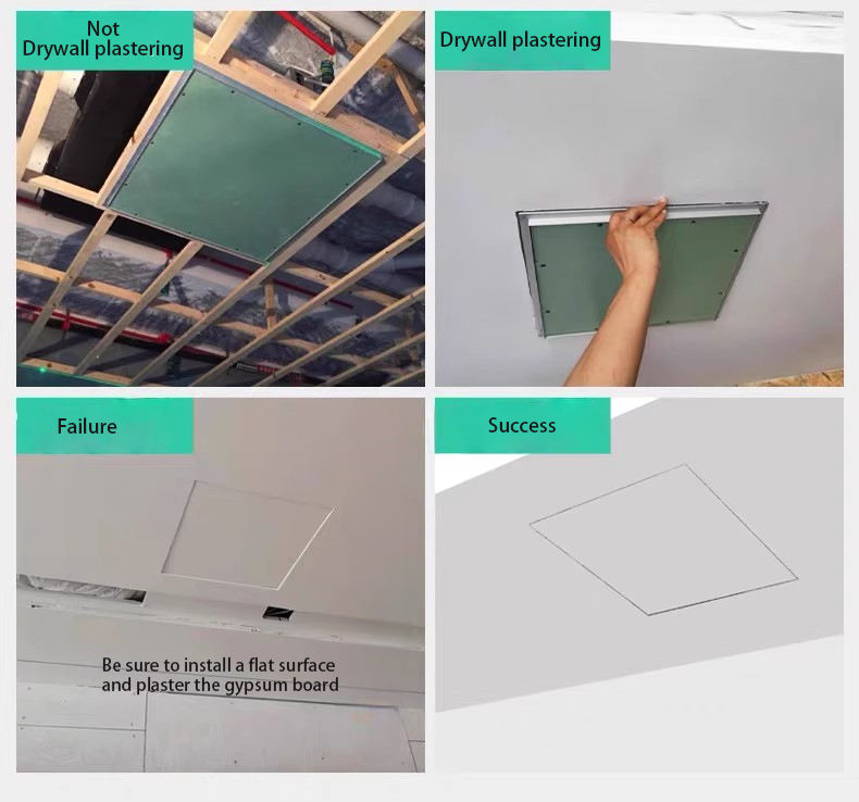 Modern Design 60*60CM Ceiling Access Panel Moisture-Proof Gypsum Board with Flip-Down Inspection Port Concealed Finished Ceiling - Imagem 6