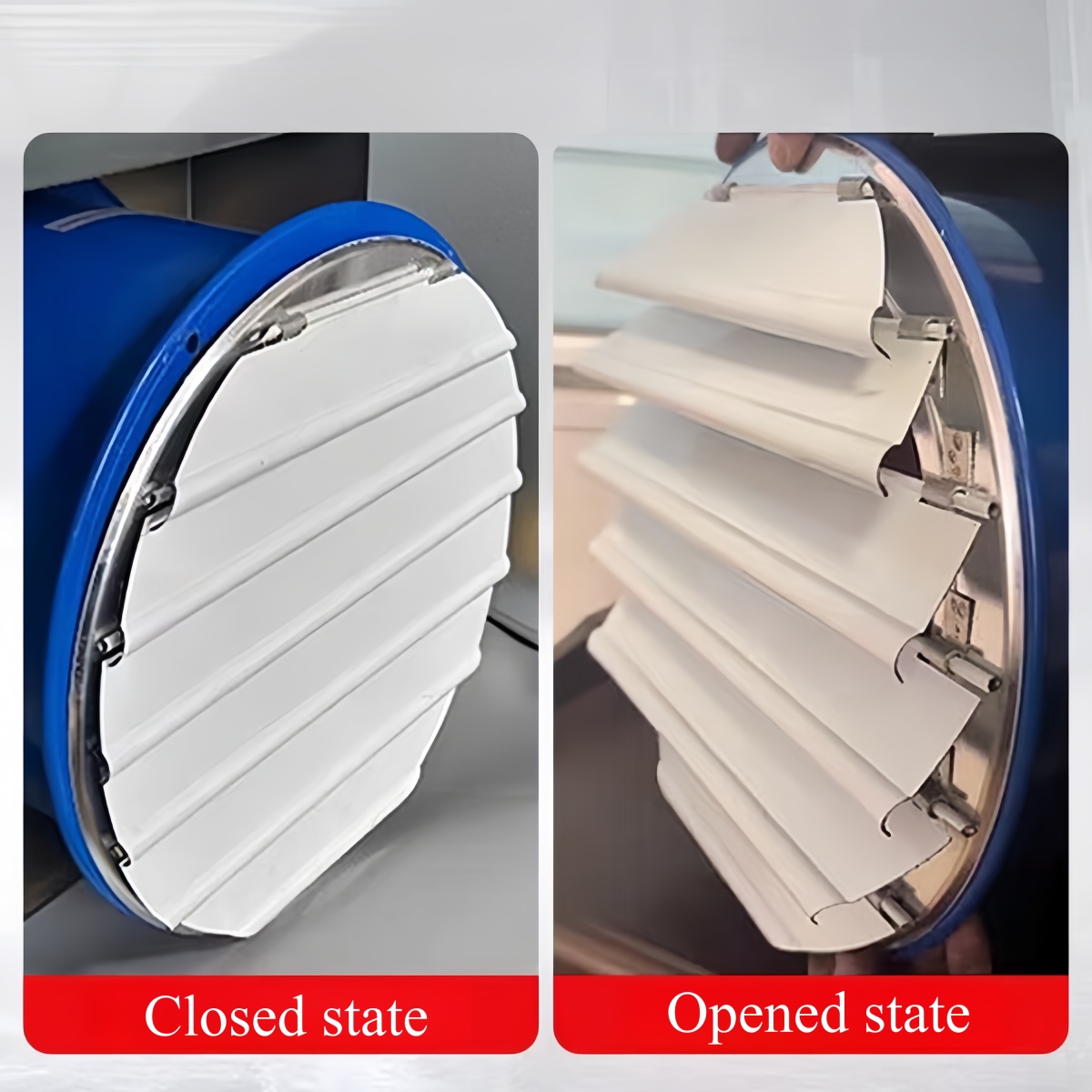 Circular Axial Flow Fan Louvre Aluminum air Outlet Self-closing Louvre Outdoor Rainproof and Return air Inlet protection Cover - Bild 3