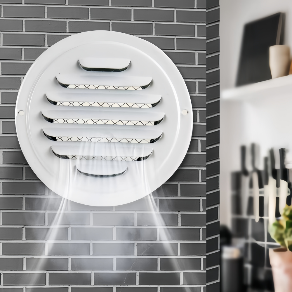 Évent 4 Évent de Ventilation intérieur rond blanc en acier inoxydable, pouces, avec filet anti-insectes pour raccordement de tuyau de conduit