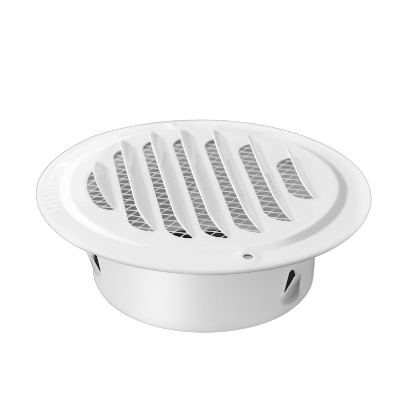 Évent 4 Évent de Ventilation intérieur rond blanc en acier inoxydable, pouces, avec filet anti-insectes pour raccordement de tuyau de conduit - Image 5