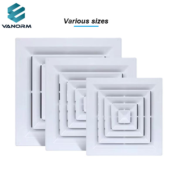 Square Air Vent Cover 10 X 10" Air Return Grille Sidewall or Ceiling Air Diffuser with Square-to-Round Adapter for Home Bathroom - Image 3