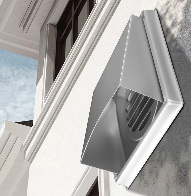 ステンレス鋼 304 Movable square Exhaust Vent Exterior Rain Cap Ventilation Grille Louver Ventilation Cap Air Vent - 画像 2