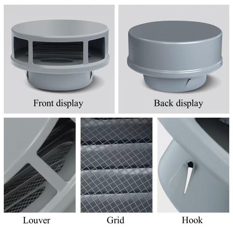 Customized Painted 304 Stainless Steel Ventilation Cap with Rainproof and Ventilation Function for Exterior Walls - Image 2