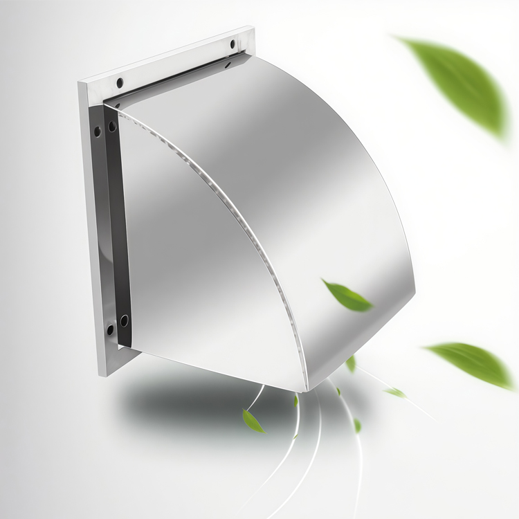 Stainless Steel External Wall Hood, Kitchen Exhaust Fan Square Exhaust Hood Wind Cap Large Air Outlet With Dust Screen
