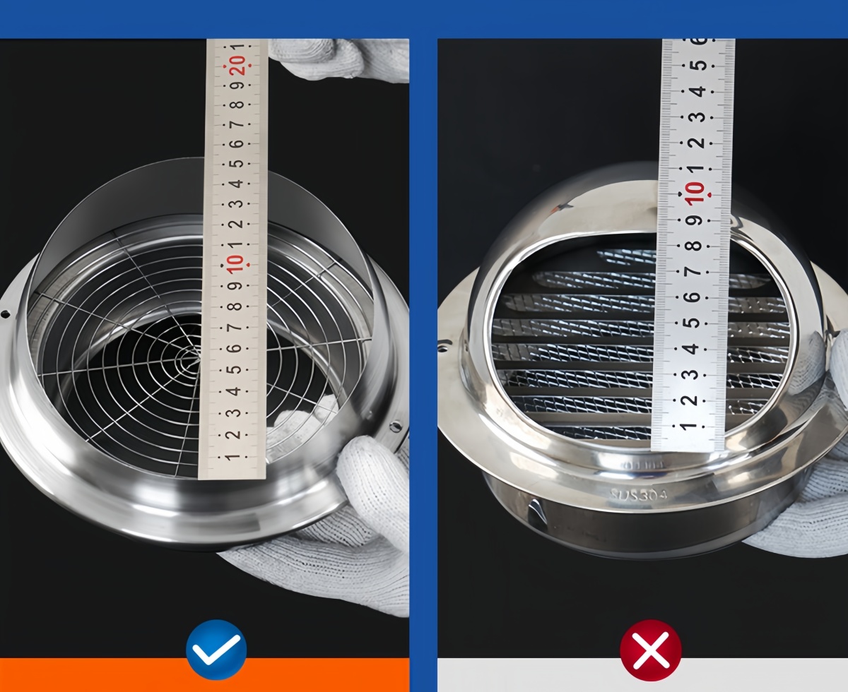 Hotte moderne en acier inoxydable épais, ouverture de Ventilation, mur extérieur sphérique, évent d'évacuation, extracteur de fumée - Image 3