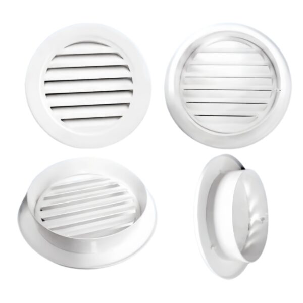 Persienne circulaire en aluminium, capuchon anti-vent, trou de Ventilation pour grenier de Villa, Port d'échappement, Grille de registre étanche à la pluie pour fenêtre