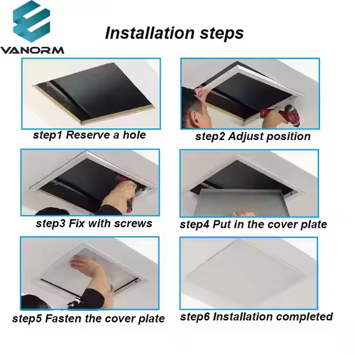 White Powder Coating Metal Steel Wall Inspection Access Door Ceiling Access Panel with Clips Lock - Billede 4
