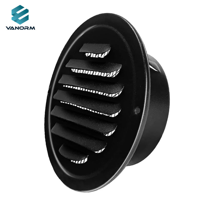 304 Stainless Steel Round 100mm Air Vent Grill Screen Hood Extractor Fan Ventilation Cover with Insect Mesh (Black) - Bild 2
