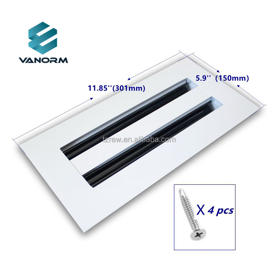 Hvac System 2 Slot Linear Slot Diffuser Ceiling Adjustable Blade Return Air Grille 10*4" - ภาพ 5