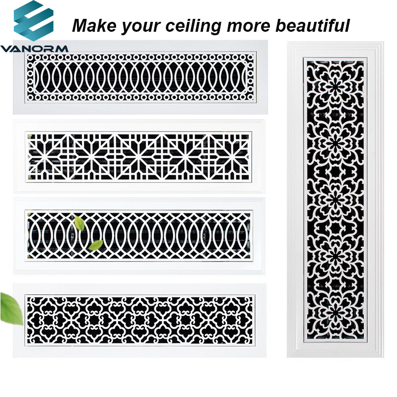 Modern Design Central Air Conditioning Carved ABS Louver Decorative Return Air Custom Grille Radiator Cover