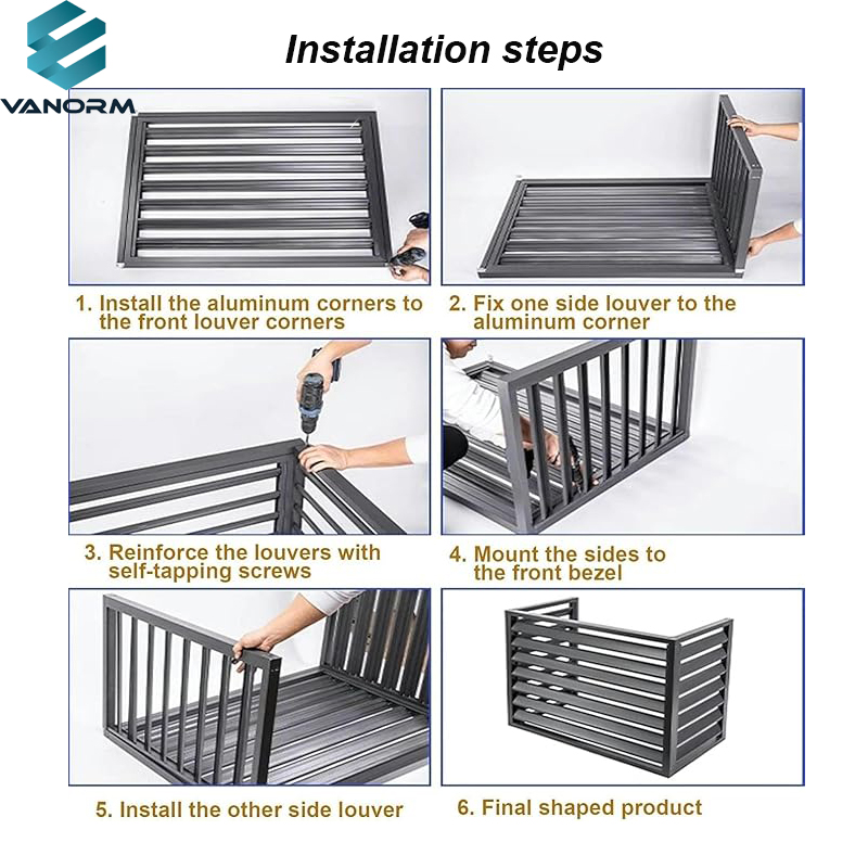 Air Conditioner Rack Aluminum Air Conditioner Fence Screen Outdoor Plant Display Rack Top Deepened Planter for Outside - Bild 4