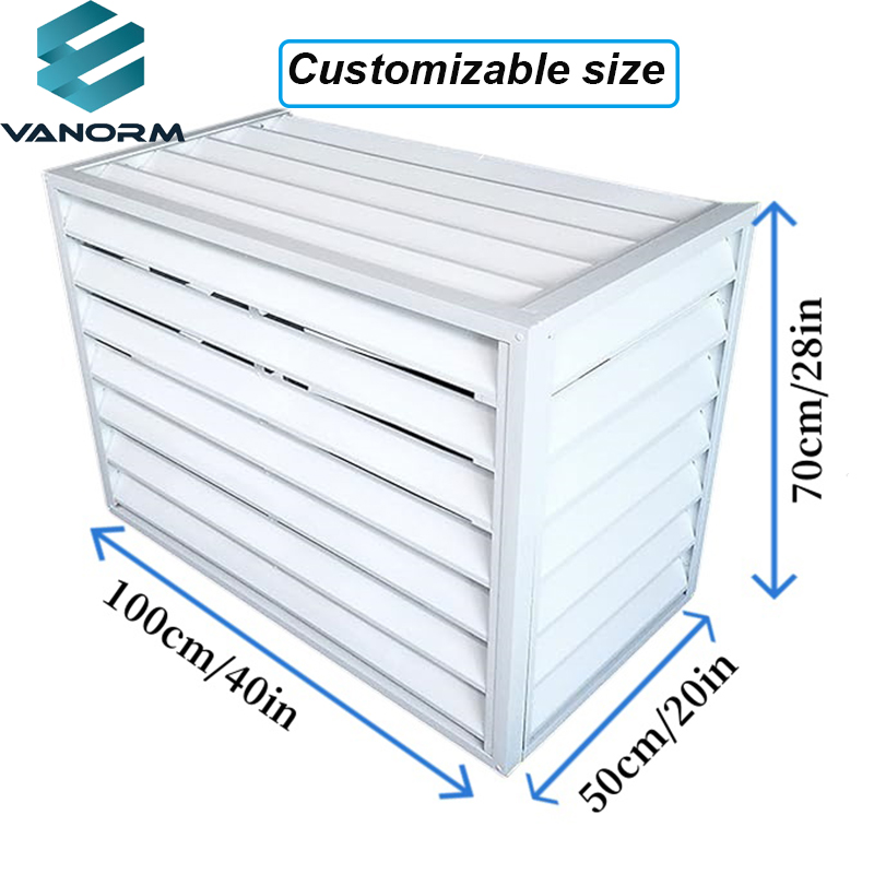 Couvercle de climatiseur en aluminium, Mini couvercle de climatiseur fendu pour unités extérieures, résistant à l'eau, Anti-grêle, conception coupe-vent - Image 3