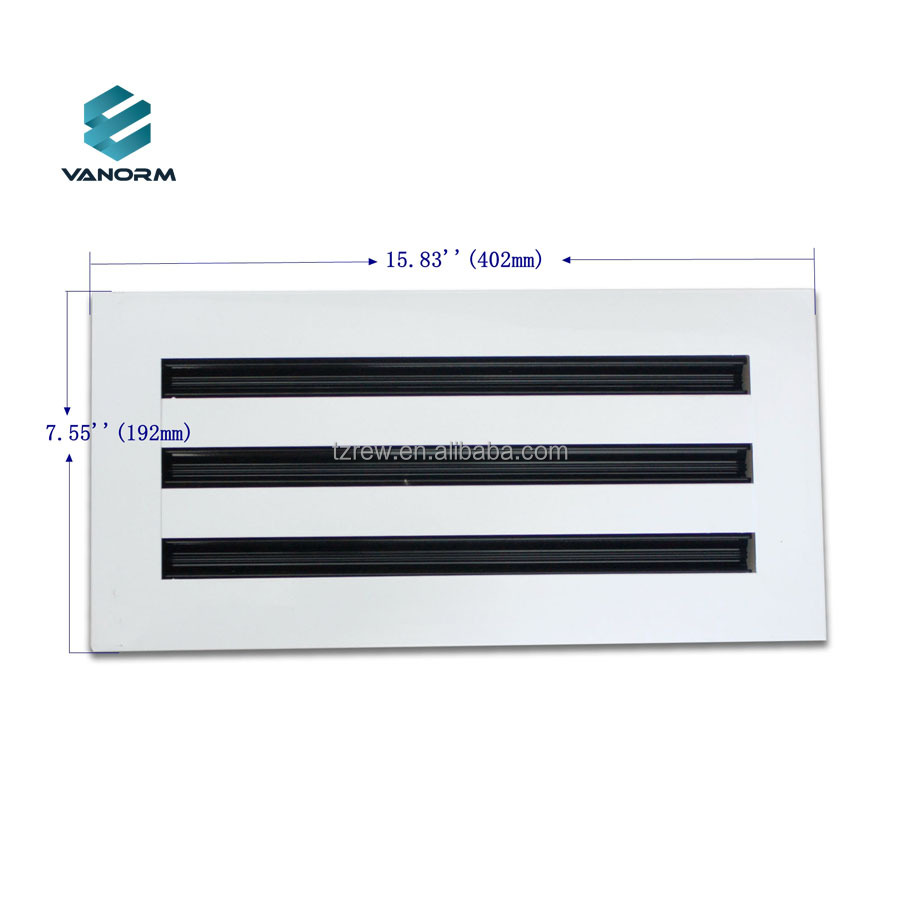 Modern 14x6 AC Vent Cover Decorative White Air Register Grille with Standard Linear Slot Diffuser for Ceiling - Image 2