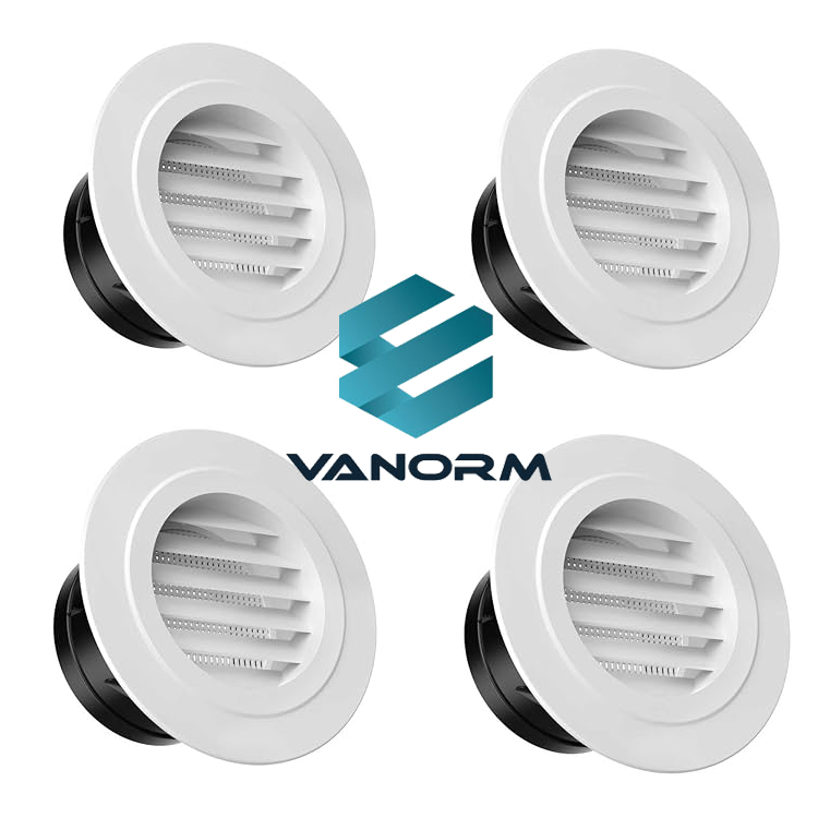 Couvercle de ventilation rond avec maille d'écran intégrée, Évent ABS pour ventilateur d'extraction, Conduits CVC, Salle de bain, Cuisine, Utilisation du garage, 100mm, Blanc - Image 4