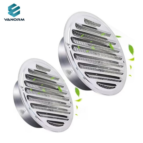 Stainless Steel Round Air Vent Cover Wall Air Outlet Soffit Vents for Indoor Outdoor Air Circulation Ventilation