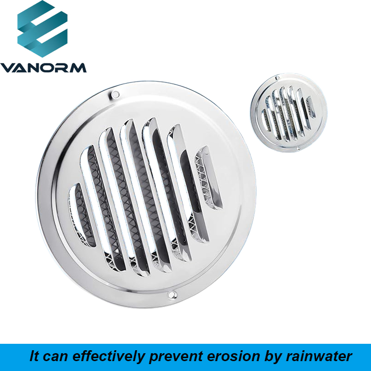 304 Stainless Steel Round Extractor Fan Vent Cover Grille Louvre, with Insect Mesh, Air Vent Grille Cover for Kitchen Bathroom - Image 2