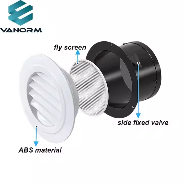 Modern 100mm White ABS Plastic Vent Exhaust Fan Cover with Built-in Screen Mesh for HVAC Ducting for Bathroom Kitchen Garage - Billede 4