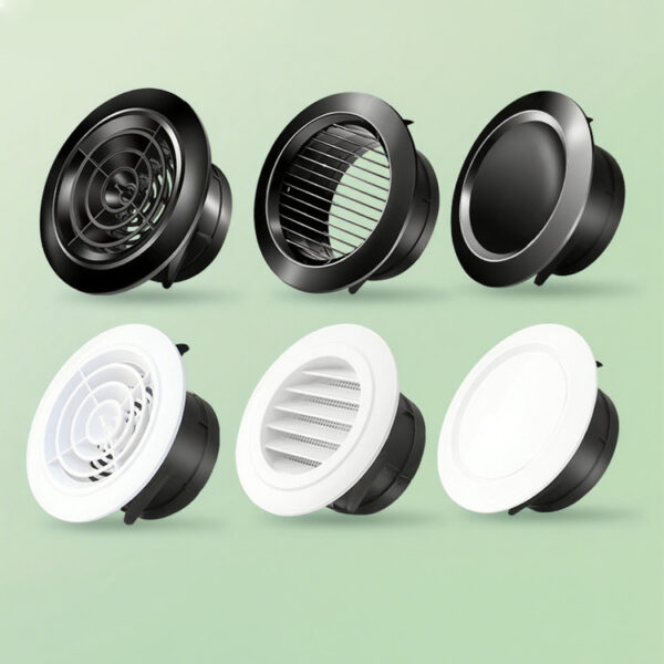 Modern 100mm White ABS Plastic Vent Exhaust Fan Cover with Built-in Screen Mesh for HVAC Ducting for Bathroom Kitchen Garage