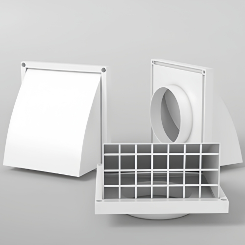 Modern Style ABS Exhaust Ventilation Duct Outlet Rainproof Wall Cap with Wind Cover for Exterior Wall Ventilation Opening