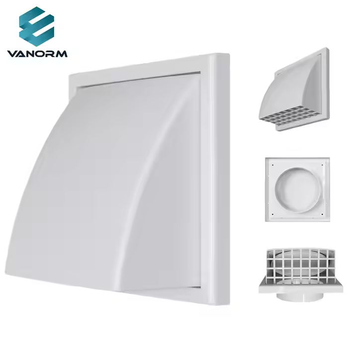 Modern Style ABS Exhaust Ventilation Duct Outlet Rainproof Wall Cap with Wind Cover for Exterior Wall Ventilation Opening - 图片 2