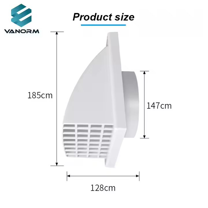 Modern Style ABS Exhaust Ventilation Duct Outlet Rainproof Wall Cap with Wind Cover for Exterior Wall Ventilation Opening - 图片 4