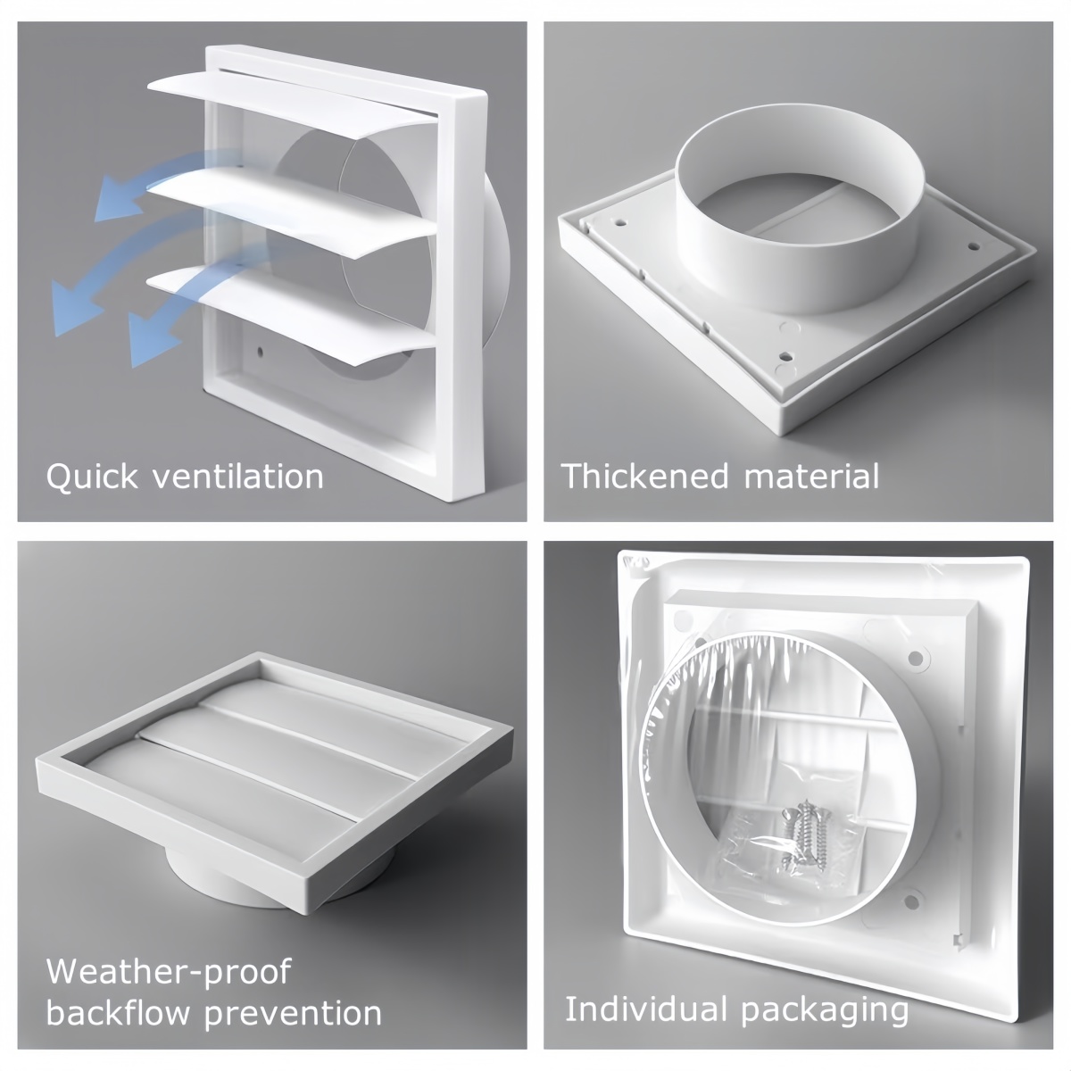 ABS square Louvre Window Coverings the air Outlet of the New Ventilation System for the Central air Conditioning Exhaust Vent - Image 5