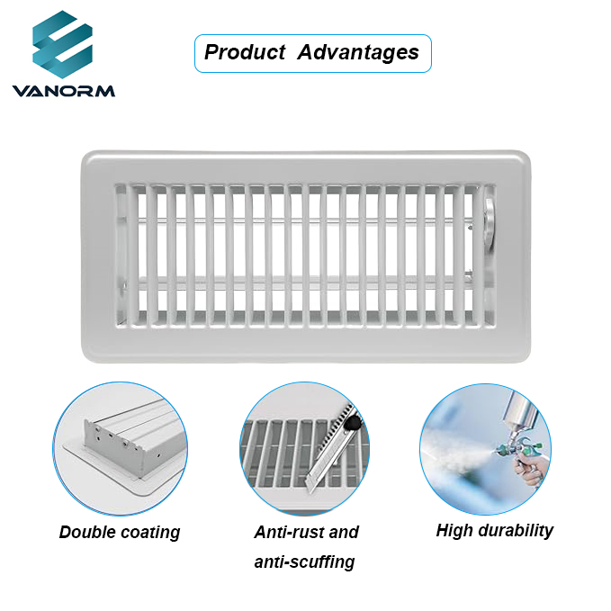 Square 4x10 Modern Style Heavy Duty ABS Vent Covers Rust-Proof Registers & Grilles for Floor Wall Ceiling Home Use - Image 4