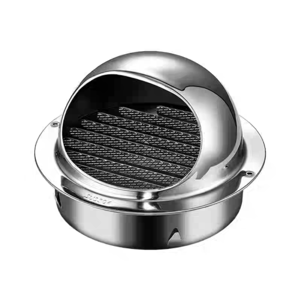 Stainless Steel Bird-Proof Rainproof Cap for Range Hood Fresh Air Outlet Exhaust Pipe Cover with Wind Shield Registers & Võred