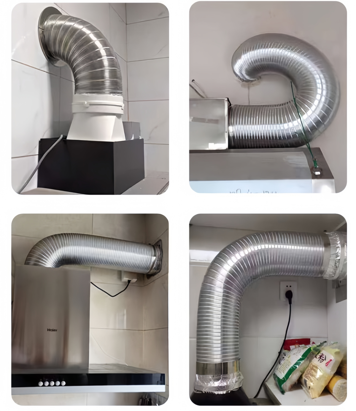 Pure Aluminum Corrugated Exhaust Rigid Pipe for Cooking Fume Duct with Fireproof Aluminum Foil Expansion Exhaust System - Kép 6