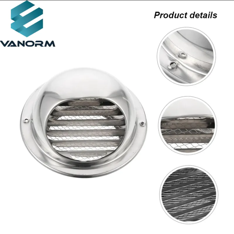 Customized Modern Design Through-wall Stainless Steel Air Intake Caps Exterior Wall Air Outlets Exhaust Covers Registers Grilles - Image 3