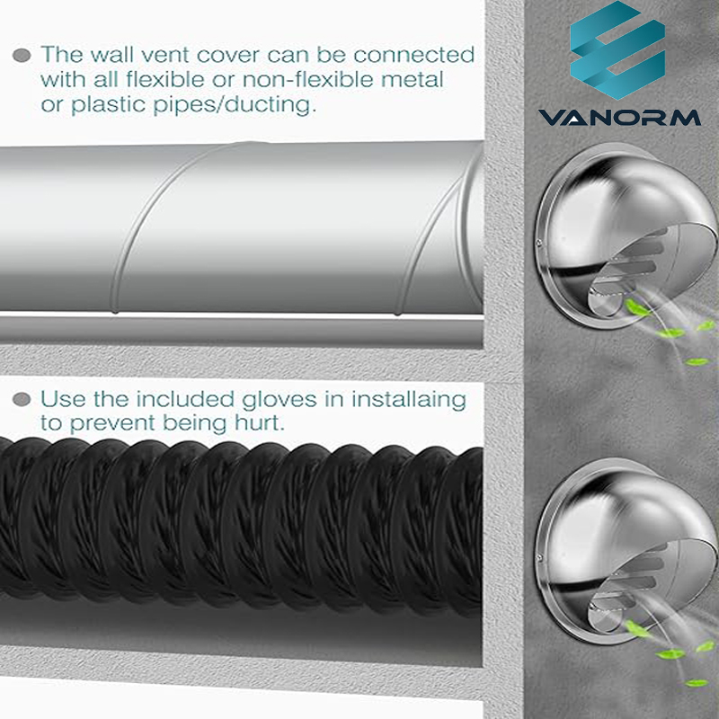 Customized Modern Design Through-wall Stainless Steel Air Intake Caps Exterior Wall Air Outlets Exhaust Covers Registers Grilles - Bild 5