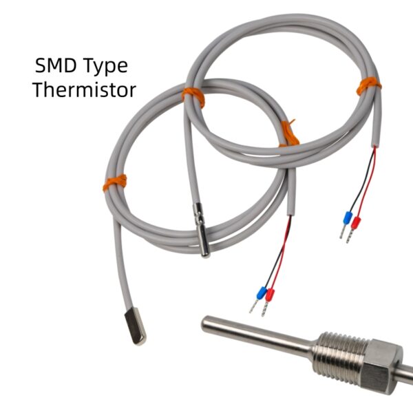 Stainless Steel Thread Temperature Sensor SMD Thermistor Pt100RTD K/N/T Type Thermocouple with Flexible Silicone Insulated Cable