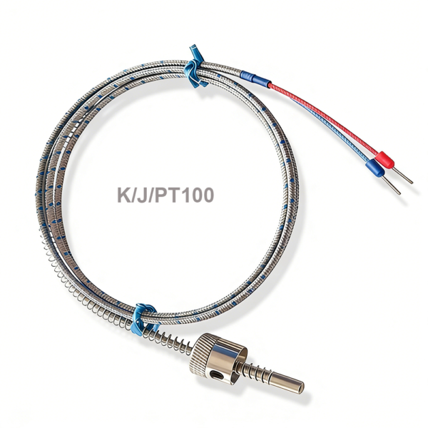 Adjustable K/J/PT100-type Compression Spring Thermocouple with Hook Temperature Sensor Probe for Injection Molding Machine Parts