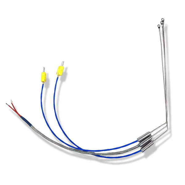 Customized Round Hole Fixed Type Armored Thermocouple Stainless Steel Temperature Sensor with Plug K-type Thermocouple Wire