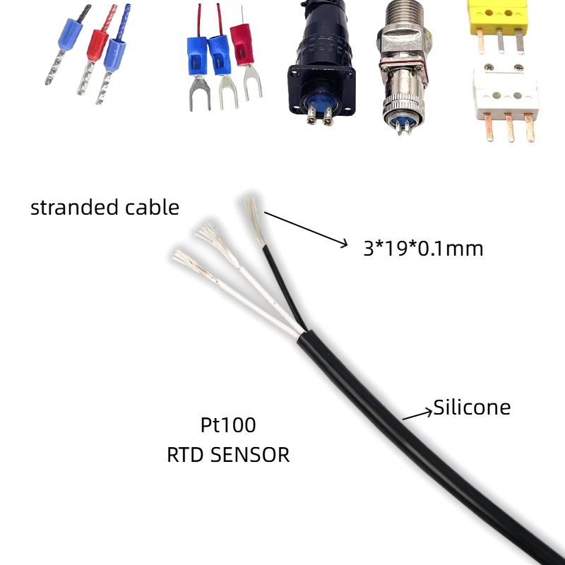 Pt100 Pt1000 RTD Senor Heating Elements Sensor M6/M8 Thread Thermocouple Temperature Instrument Silicone Wire -70+200℃ - Image 3