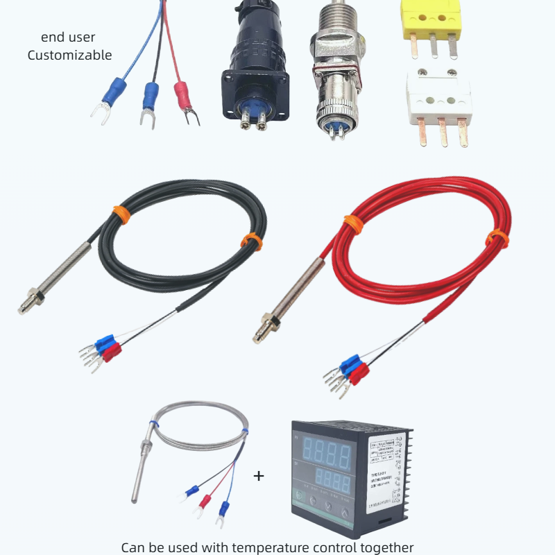 Pt100 Pt1000 RTD Senor Heating Elements Sensor M6/M8 Thread Thermocouple Temperature Instrument Silicone Wire -70+200℃ - Image 4