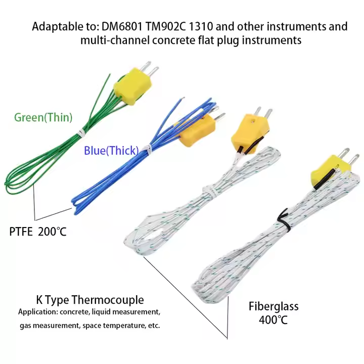 K-Type Bare Wire WRNT-010 Thermocouple Probe Concrete Temperature Measurement Wire Sensing Wire for Temperature Instruments - 画像 4