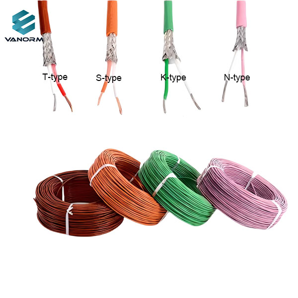 K-type Silicone Rubber Shielded Thermocouple Compensation Cable, Soft and Flexible, Multi-strand Thermocouple Wire