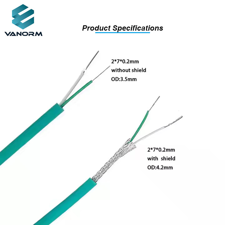 K-type Silicone Rubber Shielded Thermocouple Compensation Cable, Soft and Flexible, Multi-strand Thermocouple Wire - Pilt 2