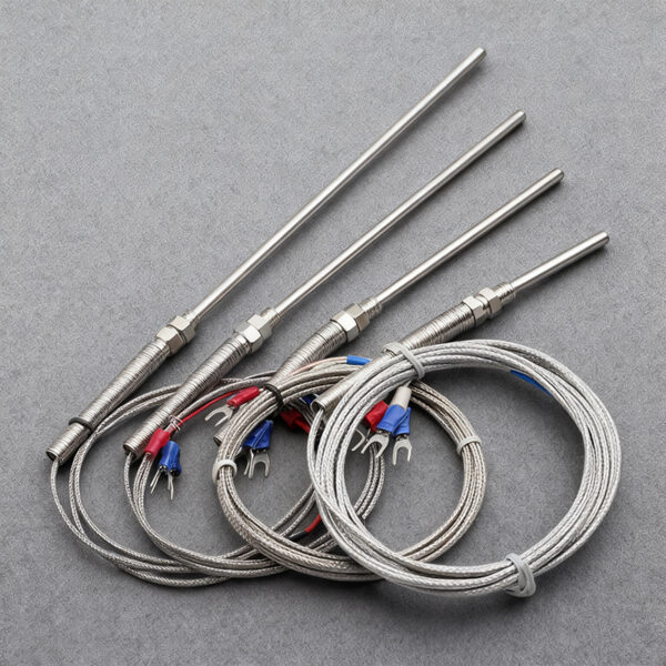 RTD Sensor SS304 M8 291 Thread Type Pt100 Temperature Sensor K J E Type Thermocouple Temperature Sensor 1m Wire