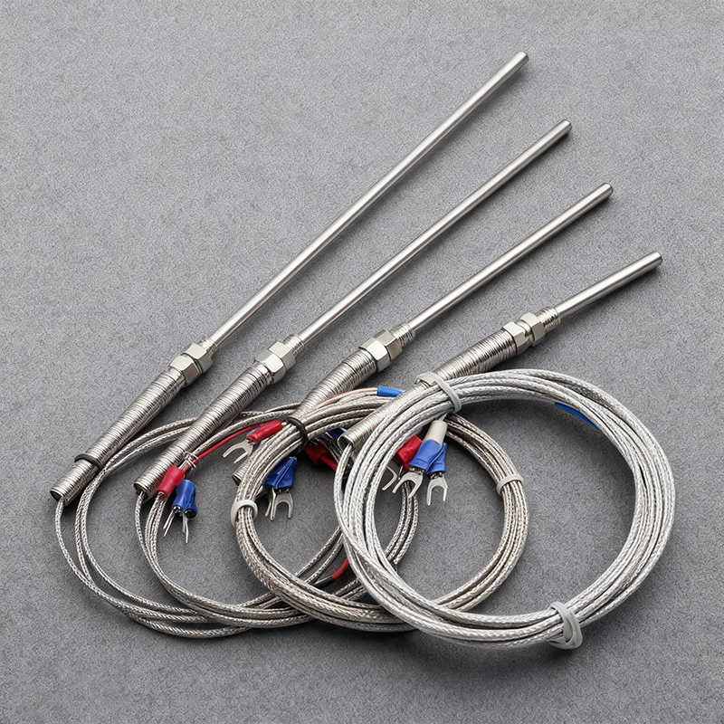 RTD Sensor SS304 M8 291 Thread Type Pt100 Temperature Sensor K J E Type Thermocouple Temperature Sensor 1m Wire
