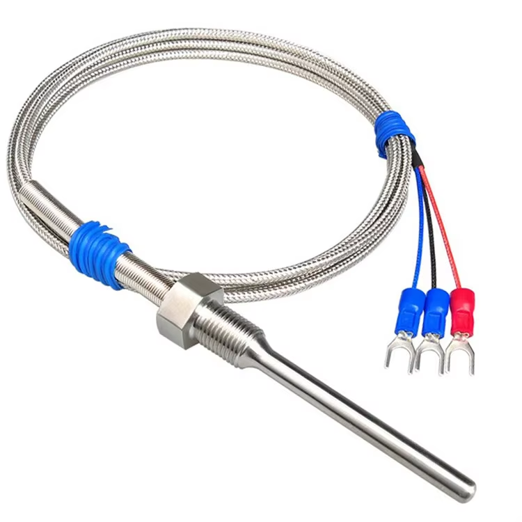 RTD Sensor SS304 M8 291 Thread Type Pt100 Temperature Sensor K J E Type Thermocouple Temperature Sensor 1m Wire - Image 2
