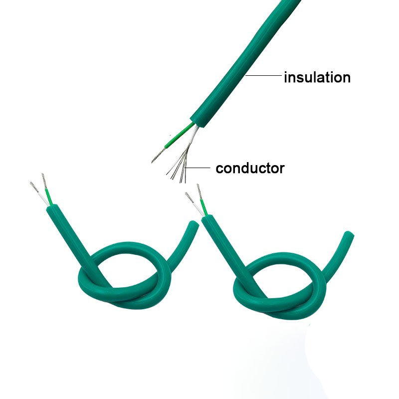 K Type KX 2*7*0.2mm Thermocouple Extension Compensation Wire Silicon Rubber Cable Green White Cable K Type Thermocouple - Imagen 2