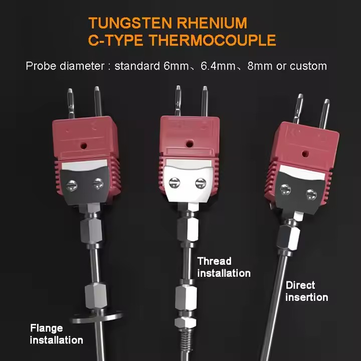WRe5/26 WRe3/25 Industrial 2000C High Temperature Sensor C Type Tungsten Rhenium Thermocouple for Vacuum Furnace - 画像 4