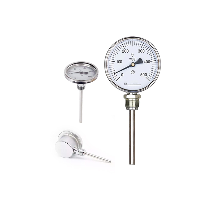 High Quality Bottom Type Transformer Bimetal Thermometers Thermometer Series Industrial Stainless Steel Bimetallic Thermometer