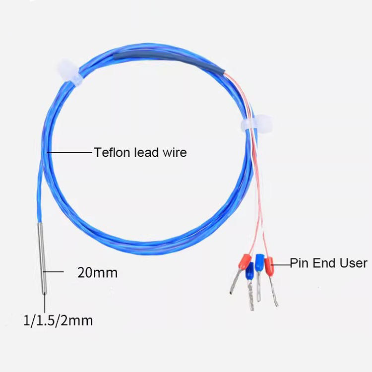 Waterproof Low-temperature Ultra-fine Pt100 Temperature Sensor 1mm1.5mm Tiny RTD Sensor 3 Žica 4 Wire Probe Sensor