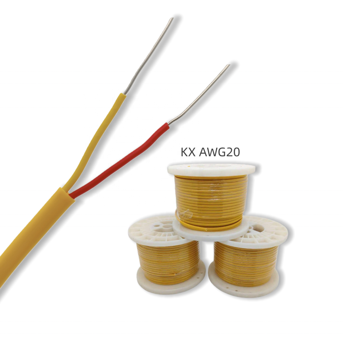 PVC AWG20 Type k Thermocouple Wire Extension Wire 2*0.8mm K Type Thermocouple Red and Yellow Thermocouple