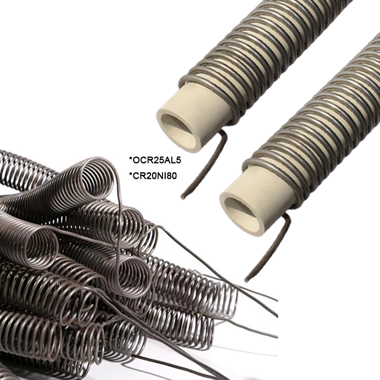 Ni80Cr20 Coiled Resistance Wire Round Elements Nichrome Wire Heat Resistance Heating Coil FeCrAl Heating Resistant Wire