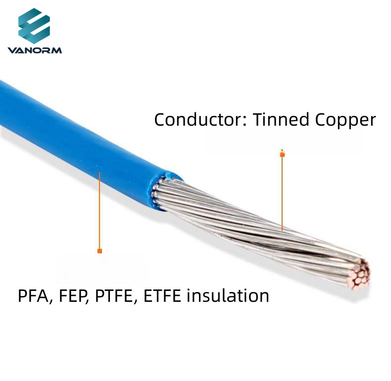 250 Degree 600V PTFE PFA FEP ETFE Insulated High Temperature Wire Electrical Cable - Bild 3