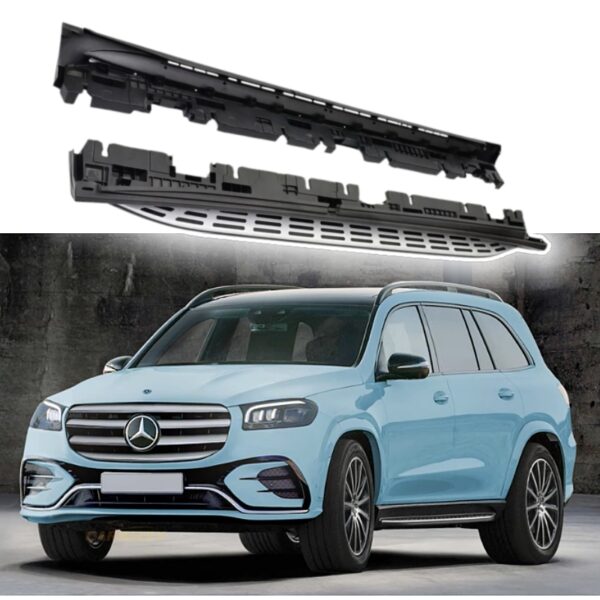 Aluminum Side Step Running Board Anti-Slip Foot Pedal Nerf Bar Fit Benz GLS X167 2020-2024 SUV Exterior Accessories